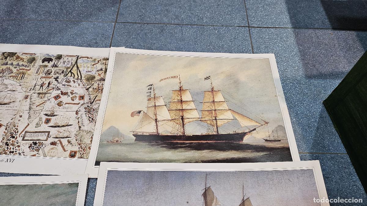 Vintage: 4 laminas de marina barcos - Foto 4