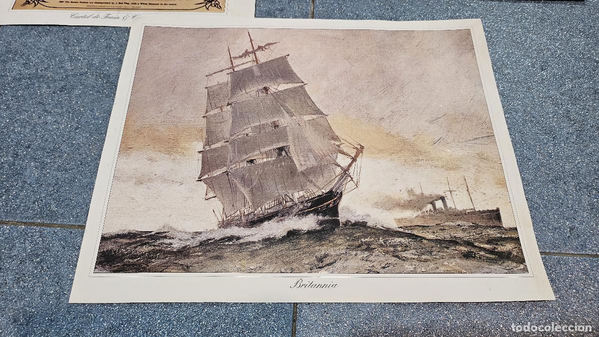 Vintage: 3 laminas de marina barcos - Foto 2