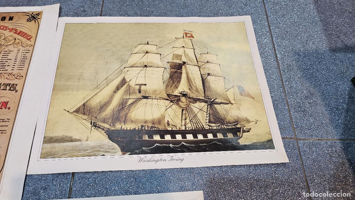 Vintage: 3 laminas de marina barcos - Foto 3