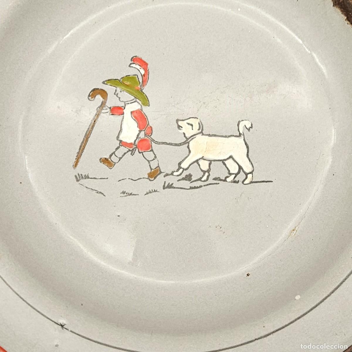 Vintage: Plato infantil de comida esmaltado. 1900 - 1920 - Foto 2