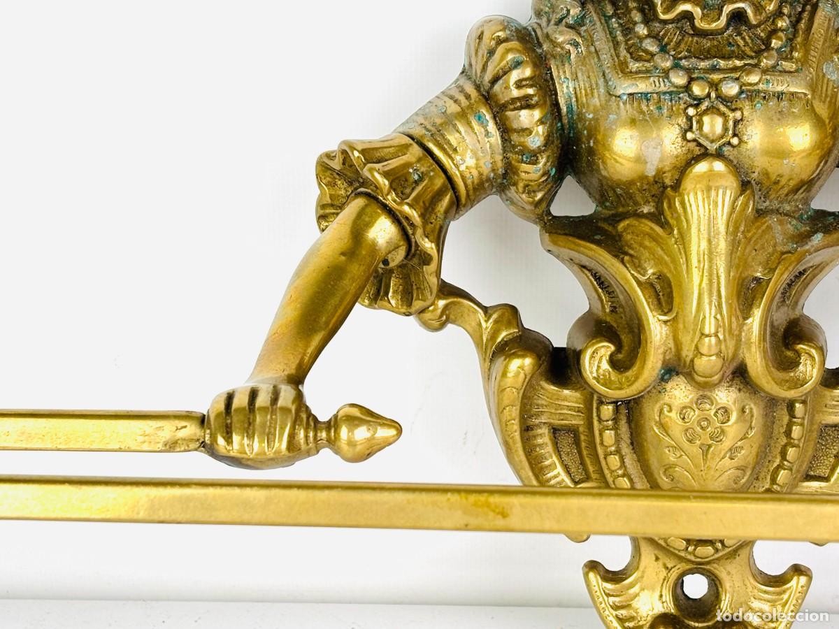 Vintage: PRECIOSO TOALLERO EN BRONCE - Foto 3