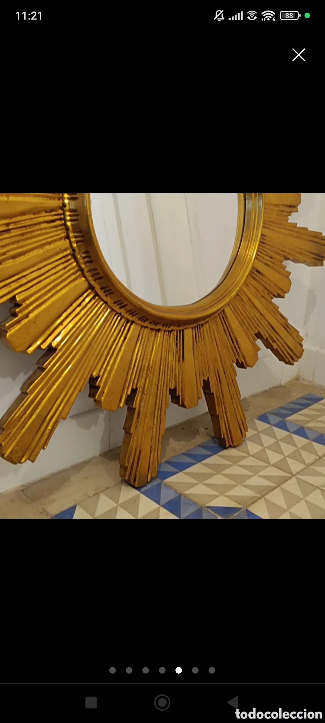 Vintage: Espejo sunburst, sol. - Foto 5