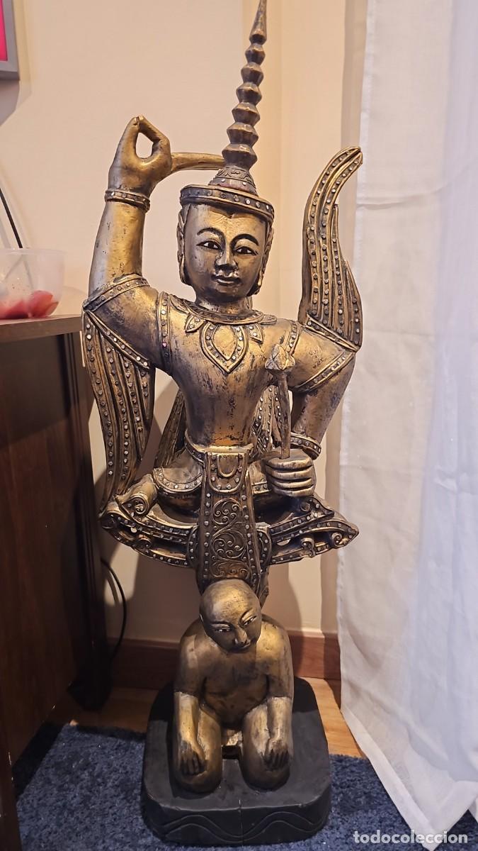 Vintage: Estatua de budas en madera - Foto 1