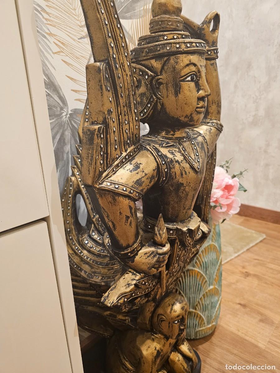 Vintage: Estatua de budas en madera - Foto 2