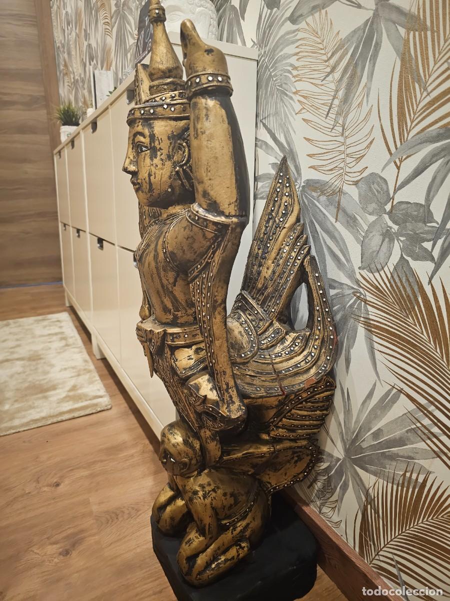 Vintage: Estatua de budas en madera - Foto 3