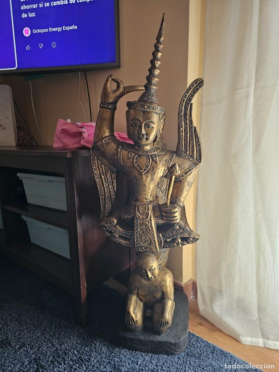 Vintage: Estatua de budas en madera - Foto 4