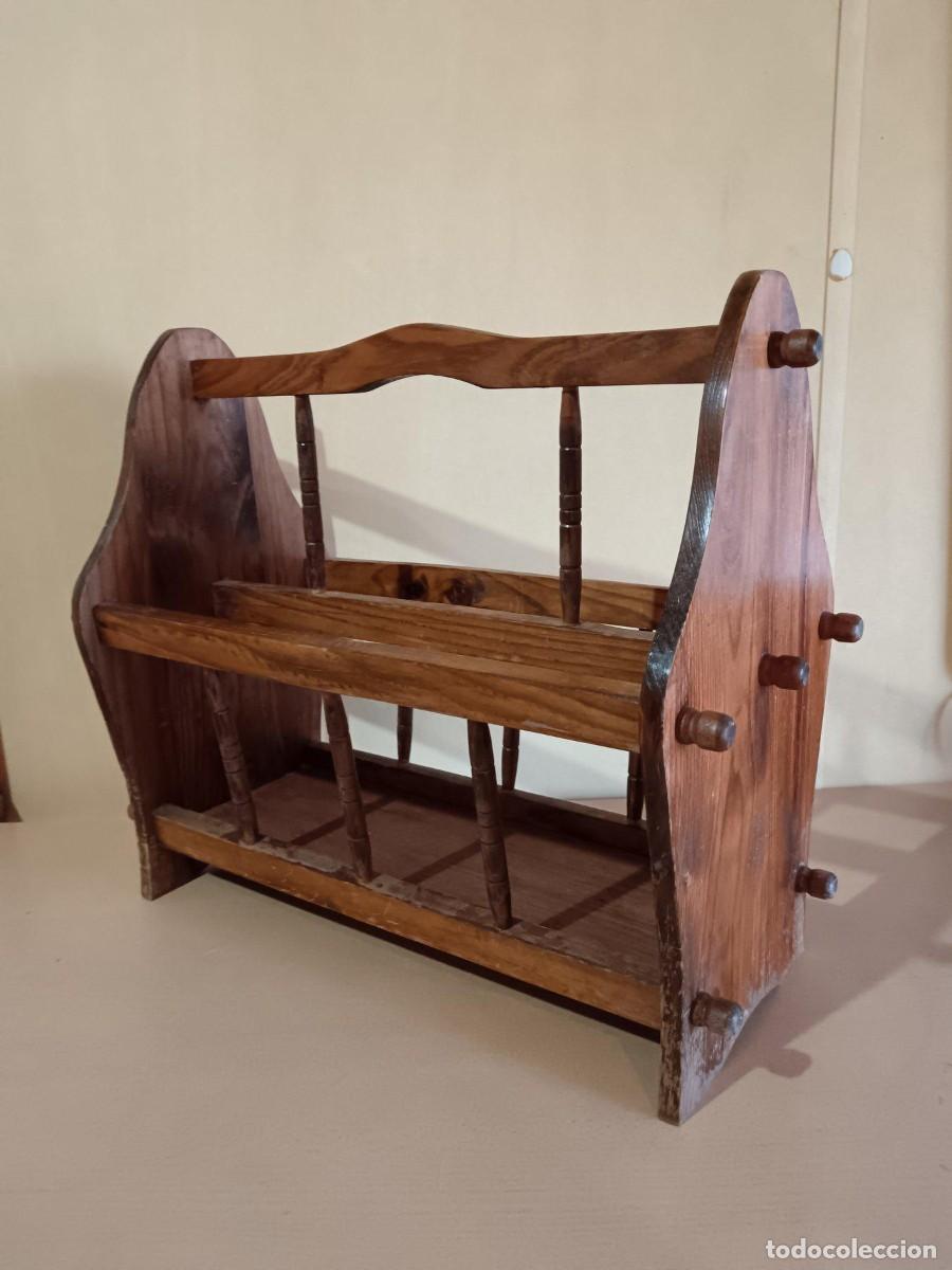 Vintage: Revistero de madera de gran calidad