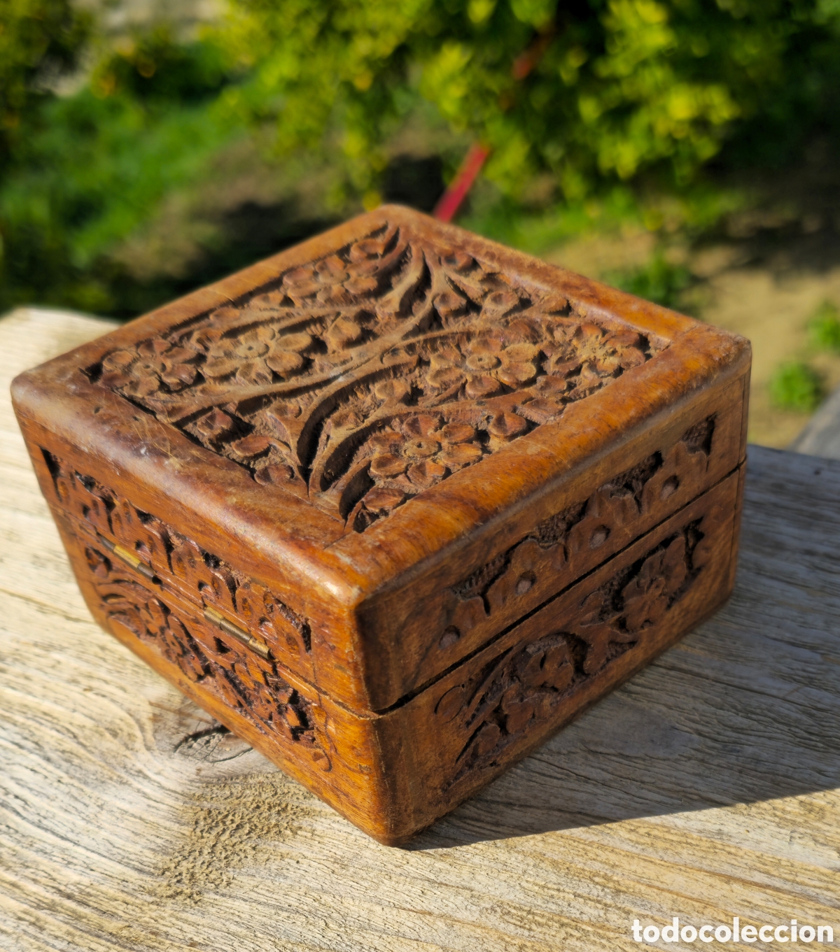 Vintage: Caja de madera tallada - Foto 4