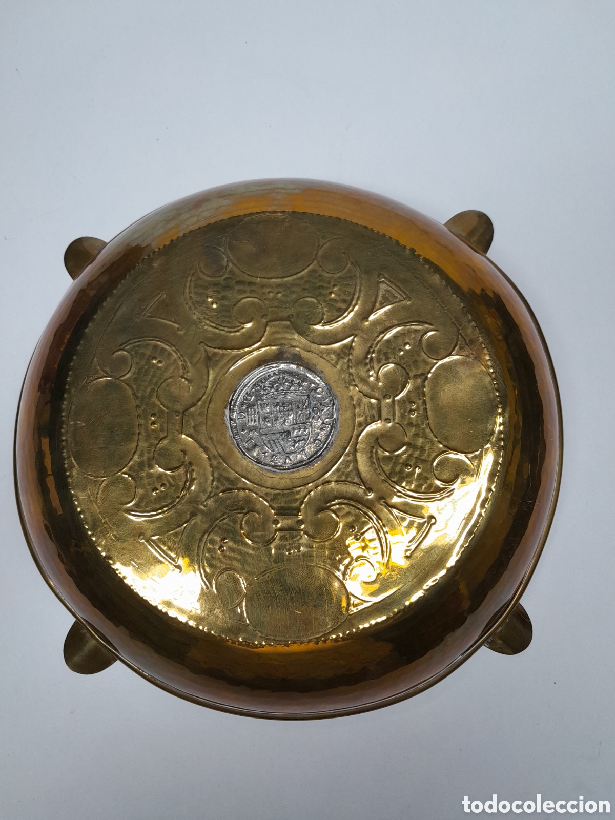Vintage: Cenicero laton con moneda - Foto 2