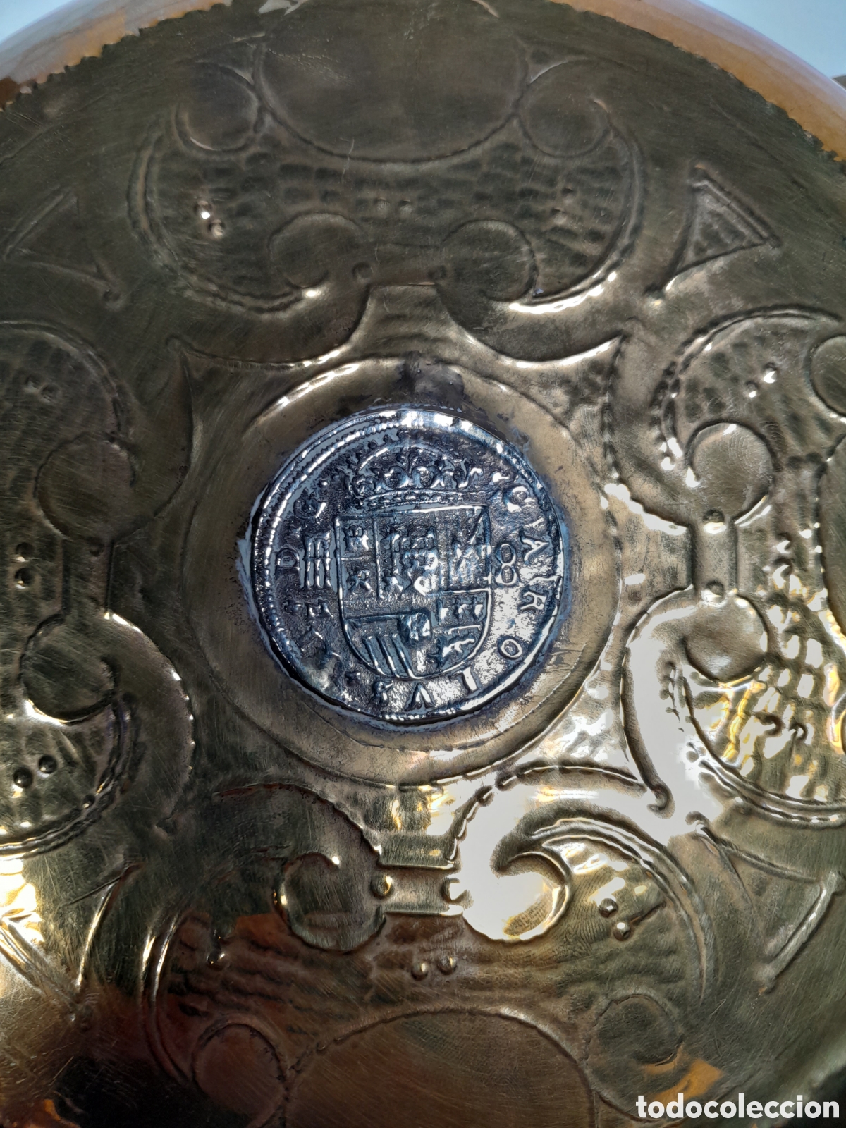 Vintage: Cenicero laton con moneda - Foto 4