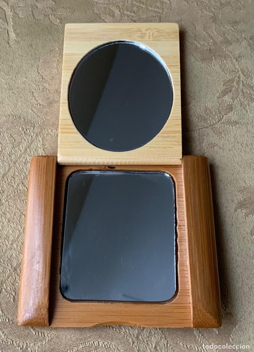 Vintage: ESPEJO PARA BOLSO DE MADERA - Foto 1