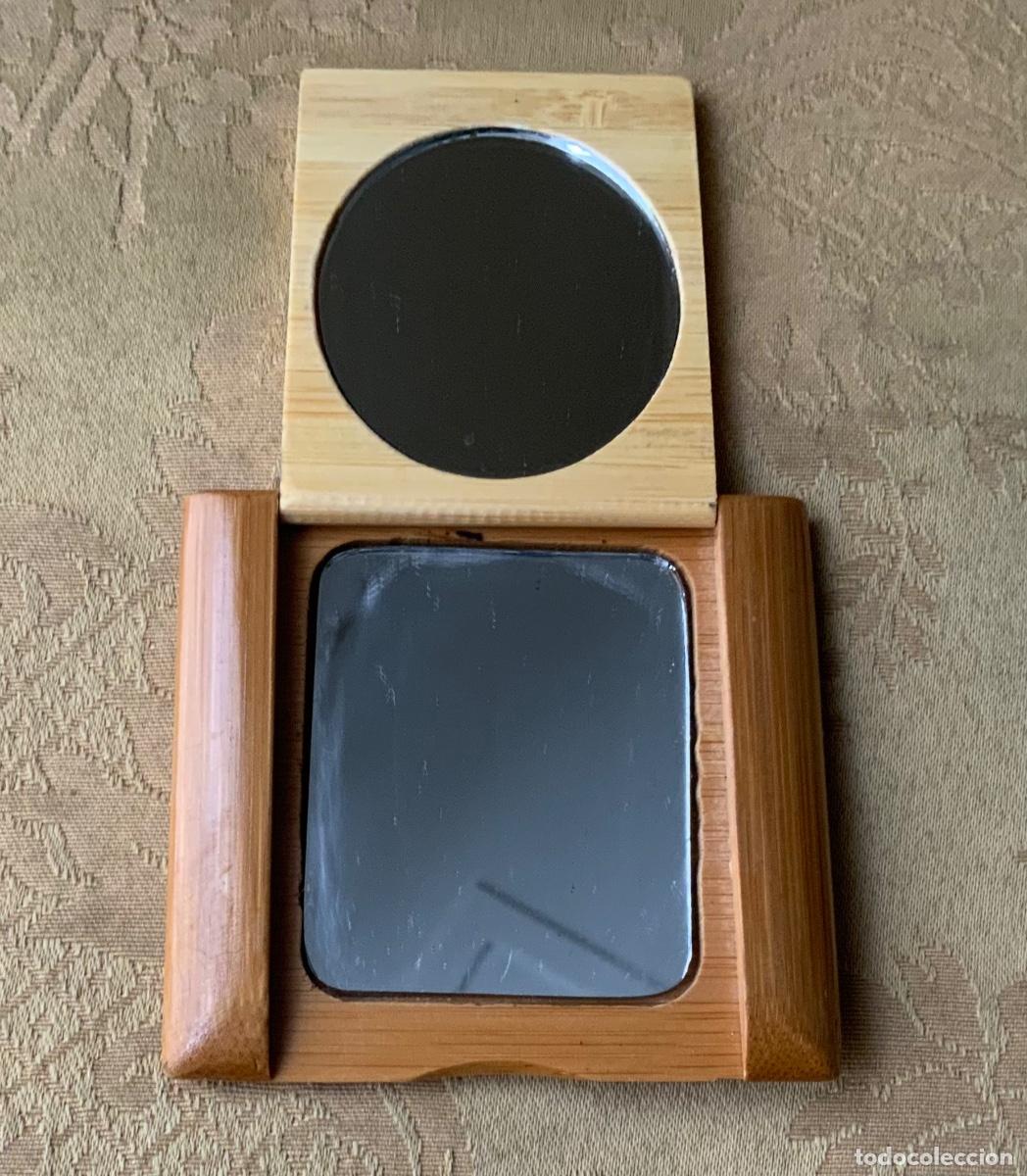 Vintage: ESPEJO PARA BOLSO DE MADERA - Foto 4