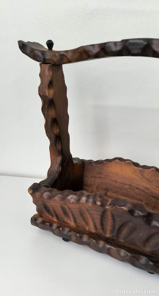 Vintage: Antigua cesta de madera rústica - Foto 2