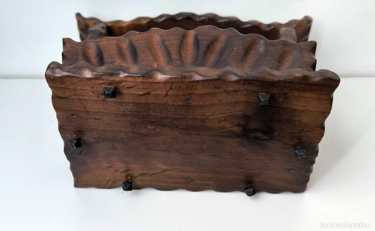 Vintage: Antigua cesta de madera rústica - Foto 3