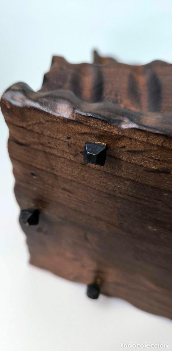 Vintage: Antigua cesta de madera rústica - Foto 4