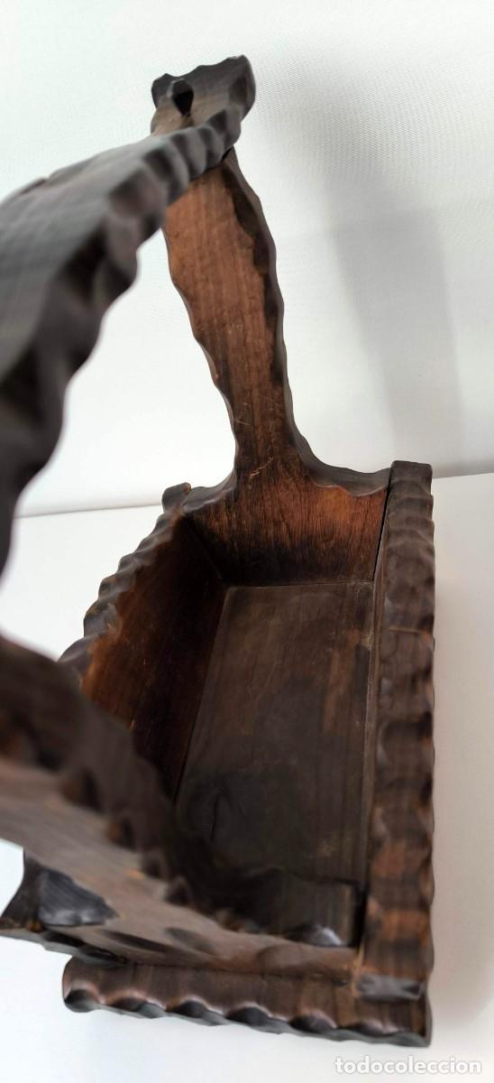 Vintage: Antigua cesta de madera rústica - Foto 6