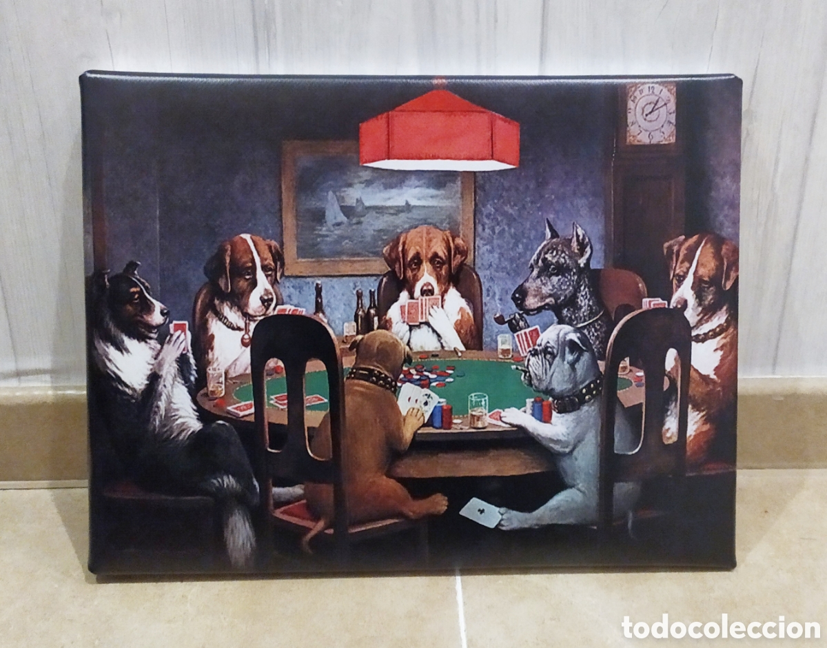 Vintage: Cuadro PERROS JUGANDO A CARTAS - Foto 1