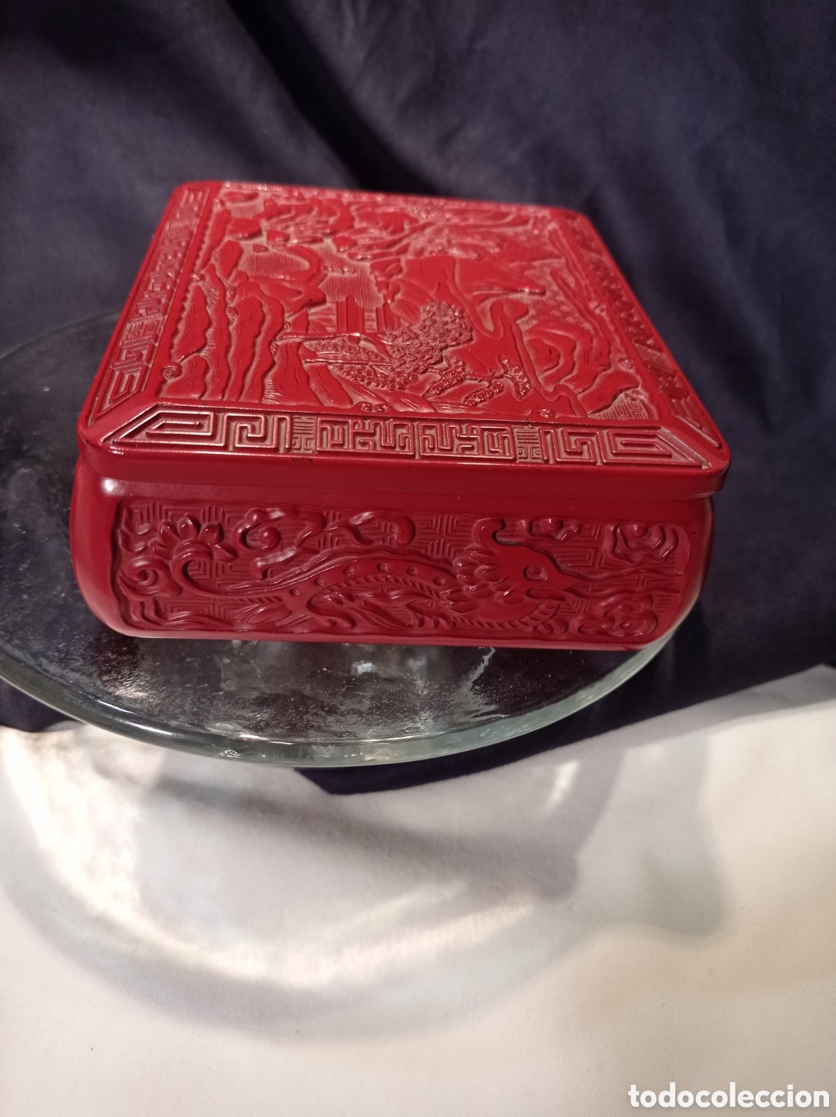 Vintage: CAJA IMITACI&Oacute;N LACA CHINA - Foto 6