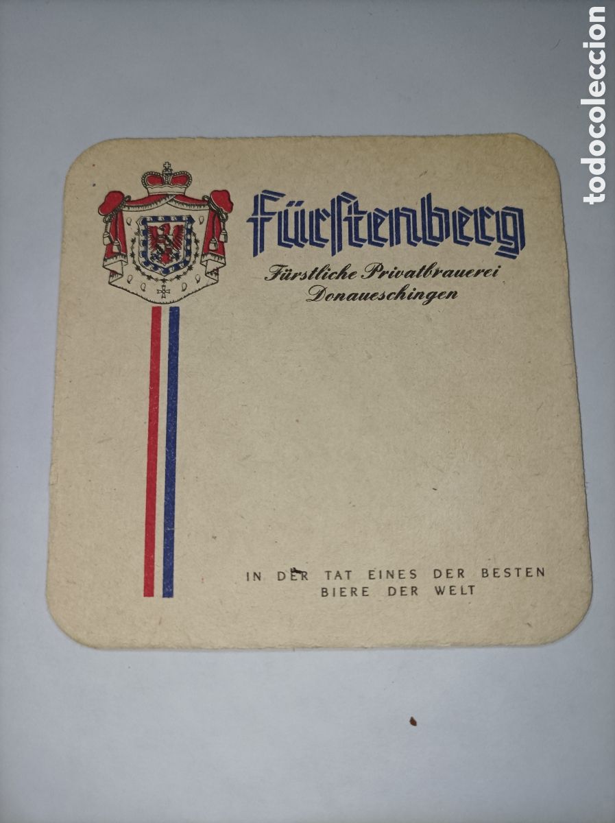 Vintage: F&Uuml;RSTENBERG. POSAVASOS CERVEZA ANTIGUO. - Foto 1