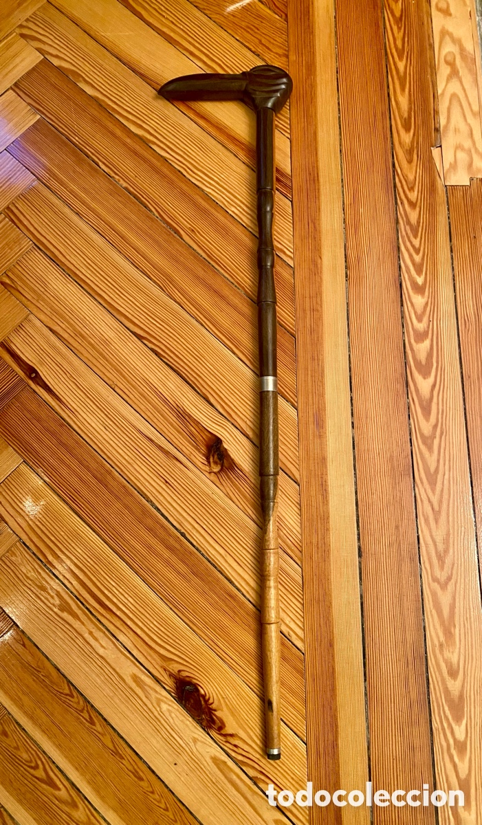 Vintage: Bast&oacute;n de madera cabeza de p&aacute;jaro - Foto 2