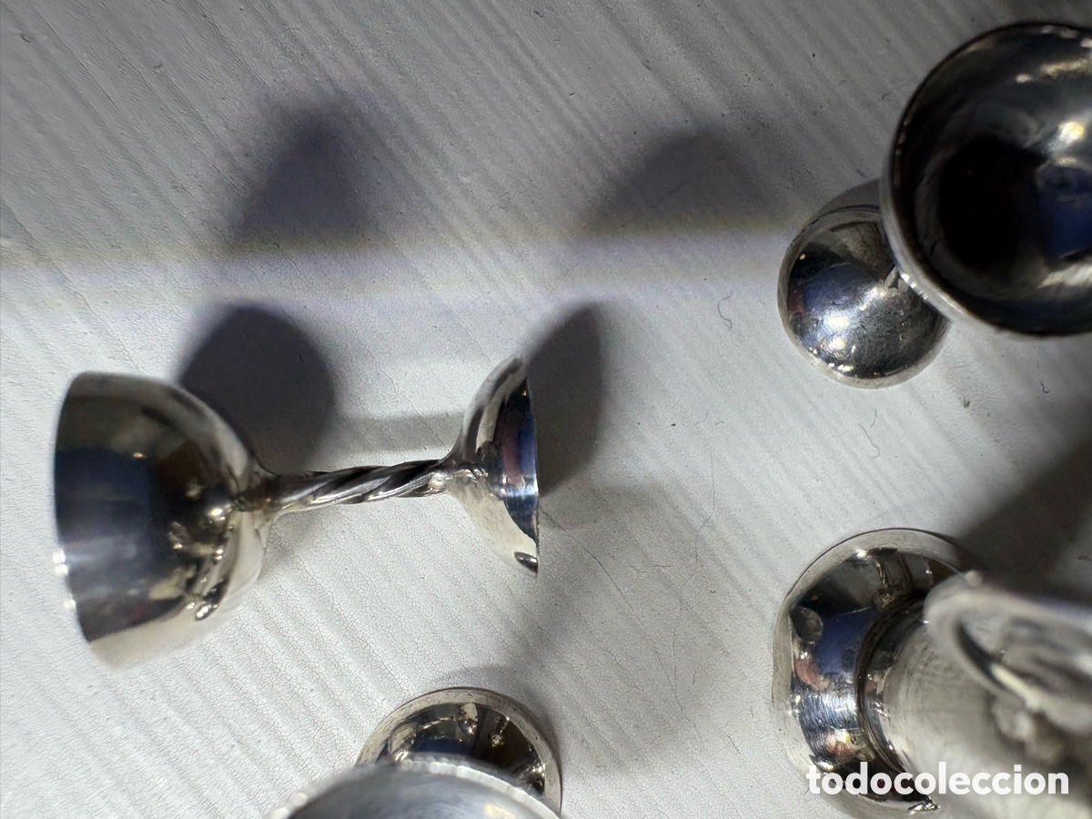 Vintage: Conjunto miniatura plata botella y copas - Foto 8