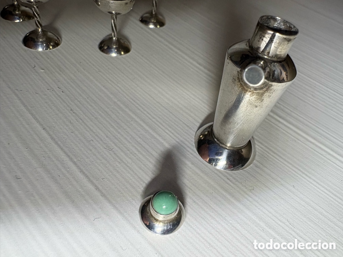 Vintage: Conjunto miniatura plata botella y copas - Foto 14