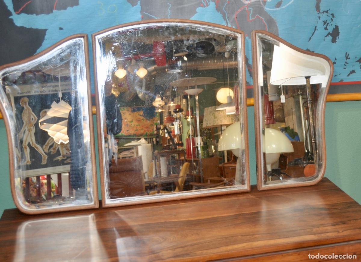 Vintage: Espejo tr&iacute;ptico marco de madera - Foto 8