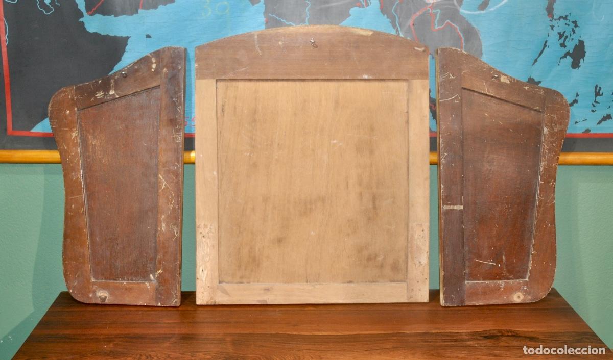 Vintage: Espejo tr&iacute;ptico marco de madera - Foto 9