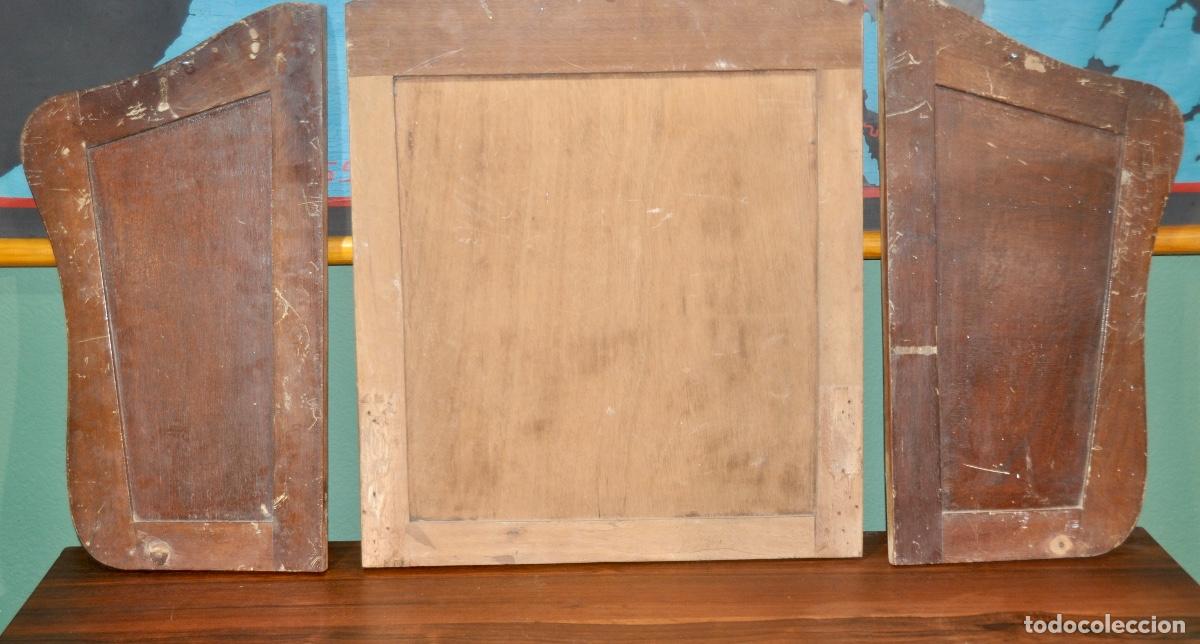 Vintage: Espejo tr&iacute;ptico marco de madera - Foto 13