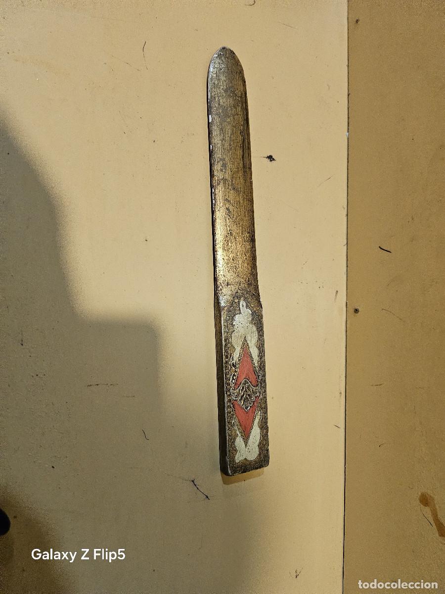 Vintage: abrecarta de madera policroamada - Foto 3