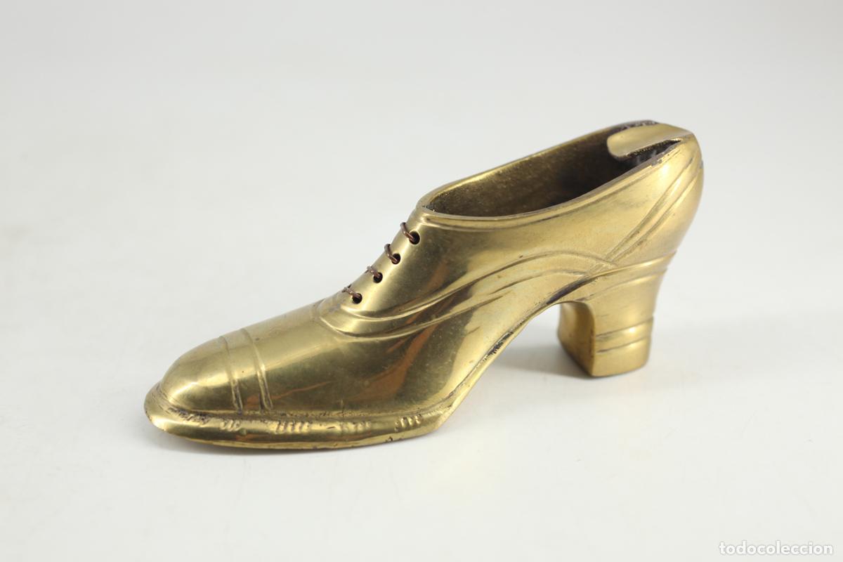 Vintage: figura decorativa zapato bronce dorado vintage a&ntilde;os 60