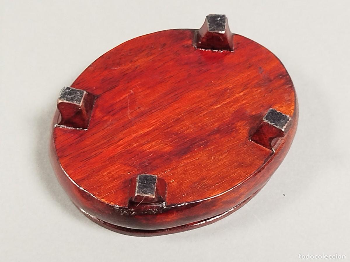 Vintage: BASE DE MADERA DE FORMA OVALADA Y CON PATAS - Foto 4