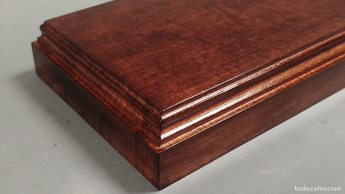 Vintage: BASE RECTANGULAR DE MADERA BARNIZADA - Foto 5