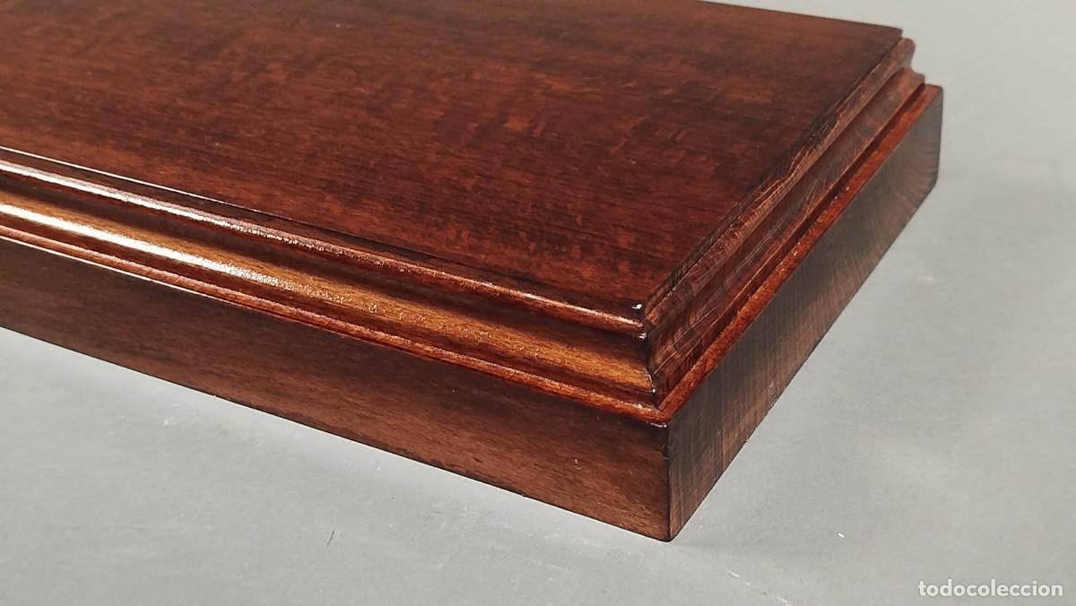 Vintage: BASE RECTANGULAR DE MADERA BARNIZADA - Foto 6