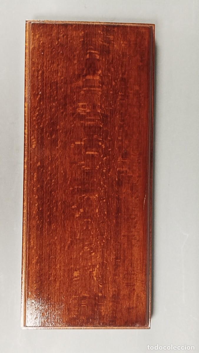 Vintage: BASE RECTANGULAR DE MADERA BARNIZADA - Foto 8