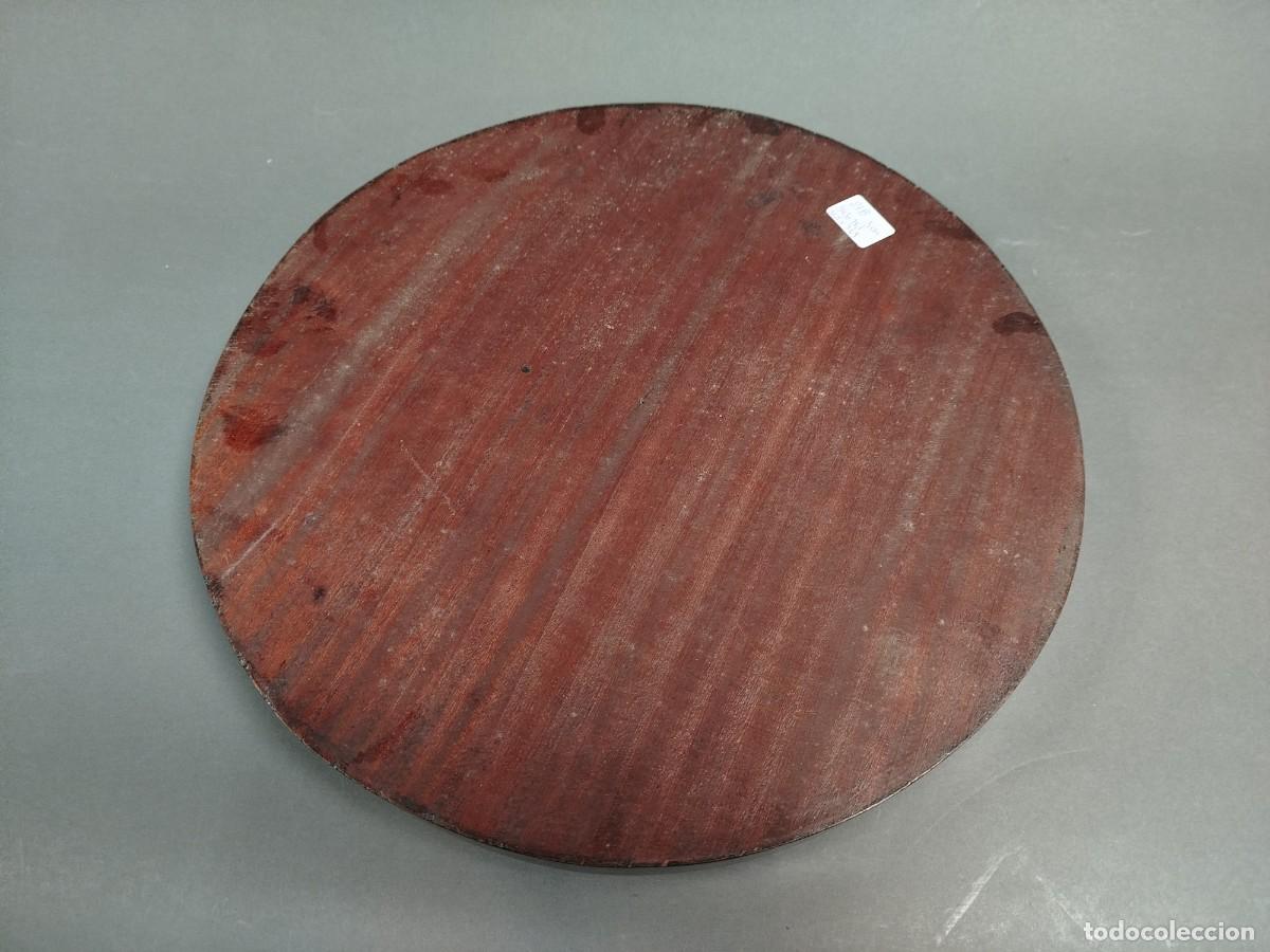 Vintage: BASE CIRCULAR DE MADERA BARNIZADA - Foto 6