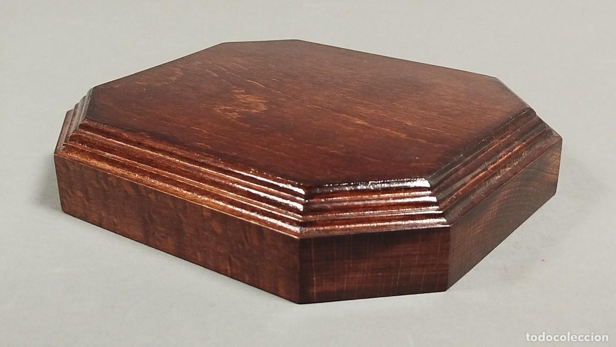 Vintage: BASE OCTOGONAL DE MADERA BARNIZADA O SIN BARNIZAR - Foto 3