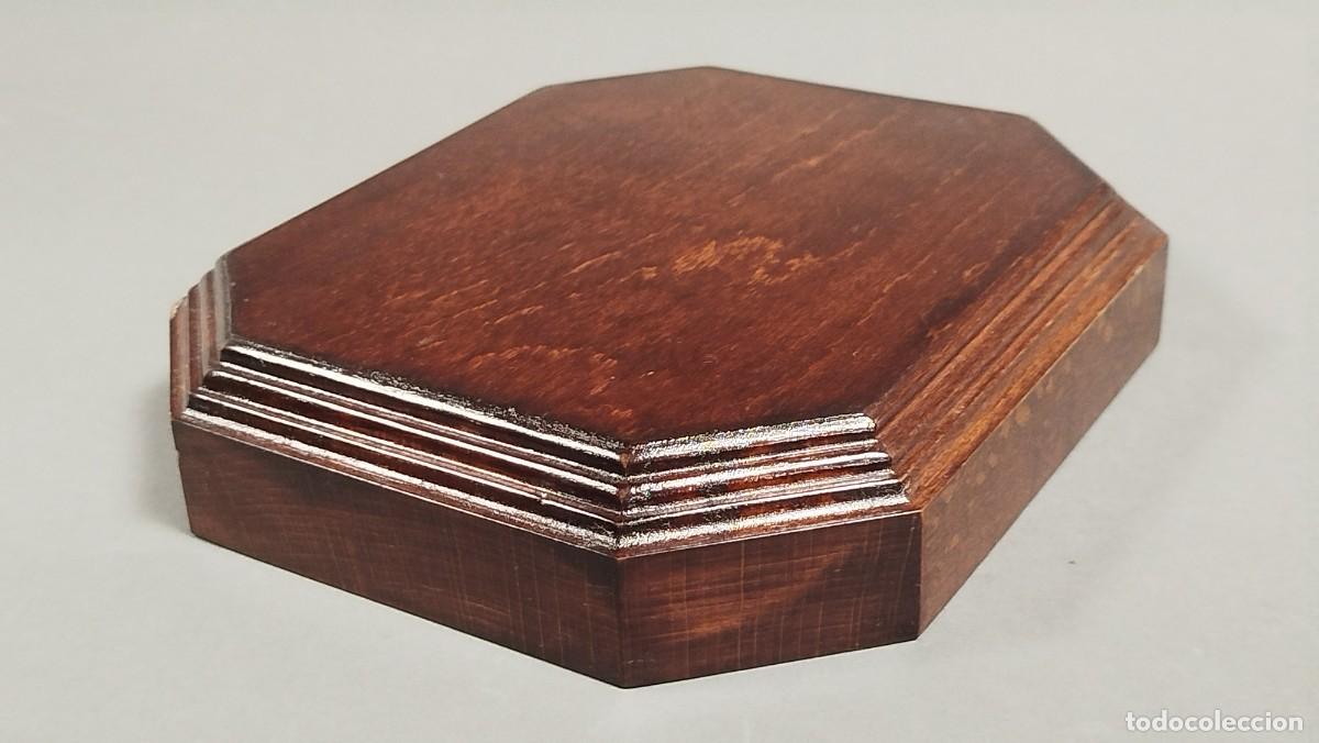 Vintage: BASE OCTOGONAL DE MADERA BARNIZADA O SIN BARNIZAR - Foto 4