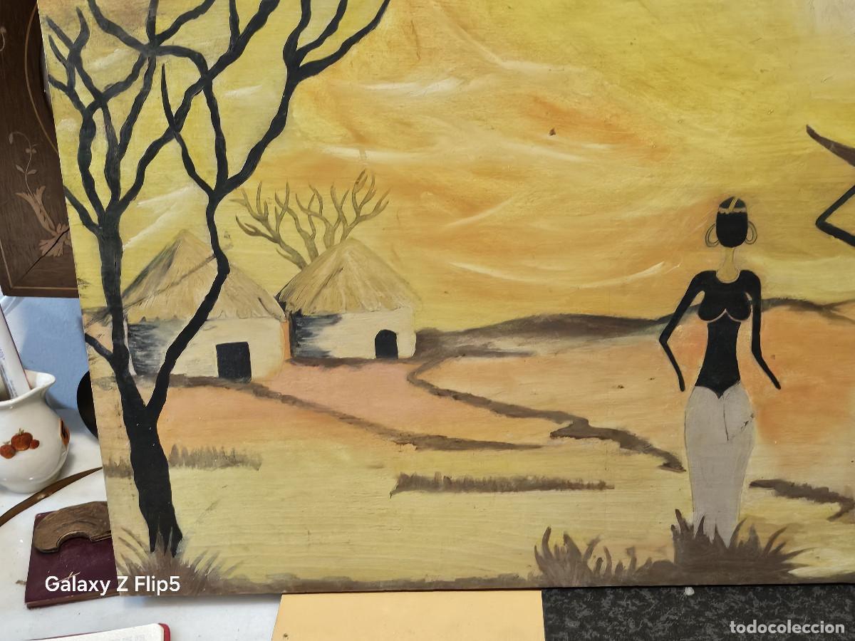 Vintage: cuadro con pintura africana - Foto 4