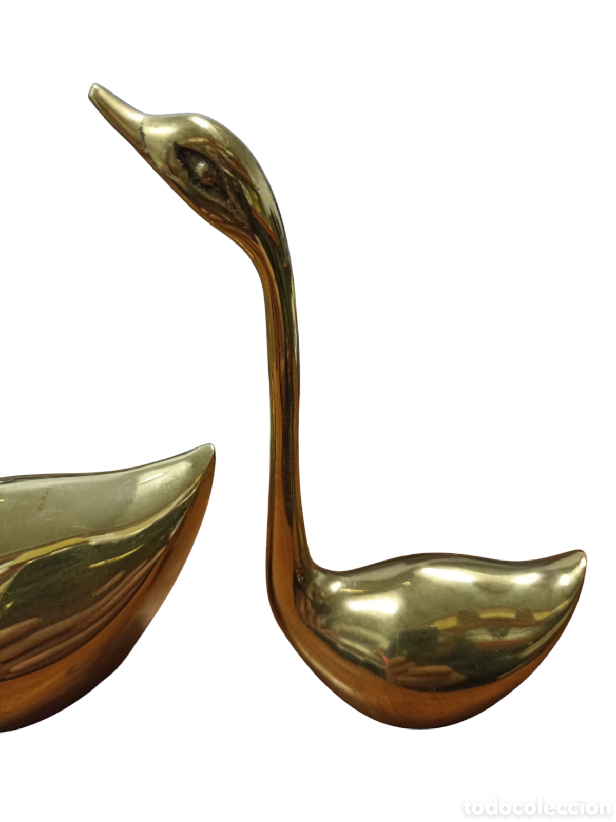 Vintage: Pareja de cisnes en bronce o lat&oacute;n - Foto 4