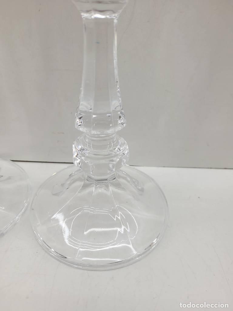 Vintage: 2 PORTAVELAS DE CRISTAL - Foto 3