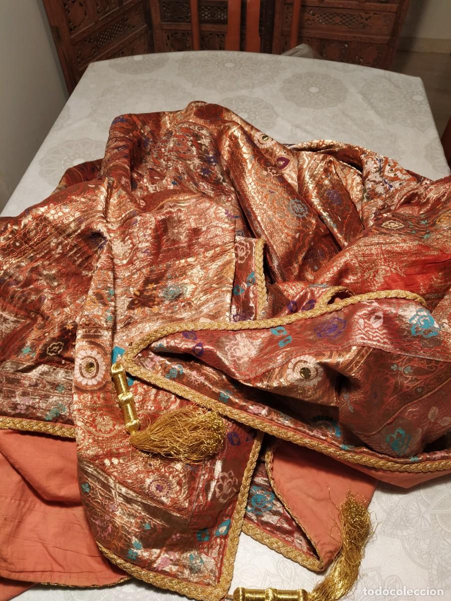 Vintage: COLCHA-PLAID INDIO, de seda y algod&oacute;n - Foto 2