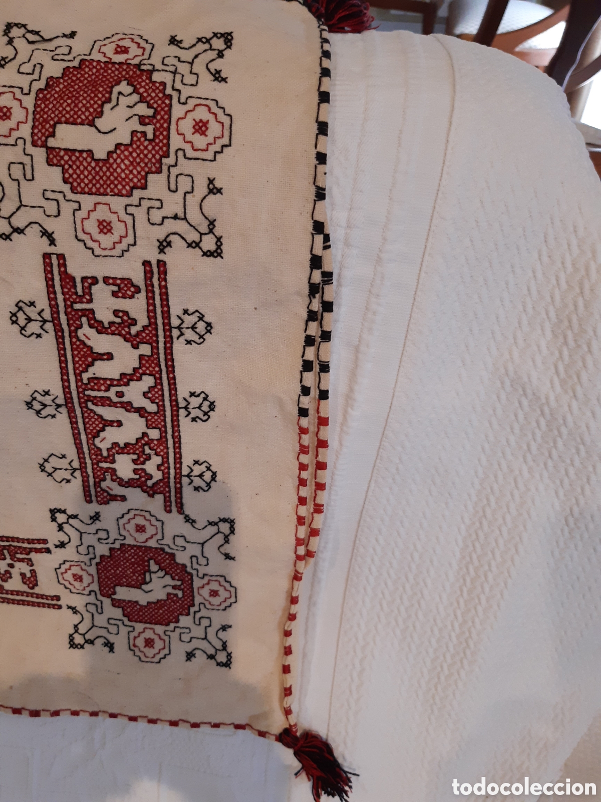 Vintage: Funda de cojin vintage hecha a mano - Foto 2