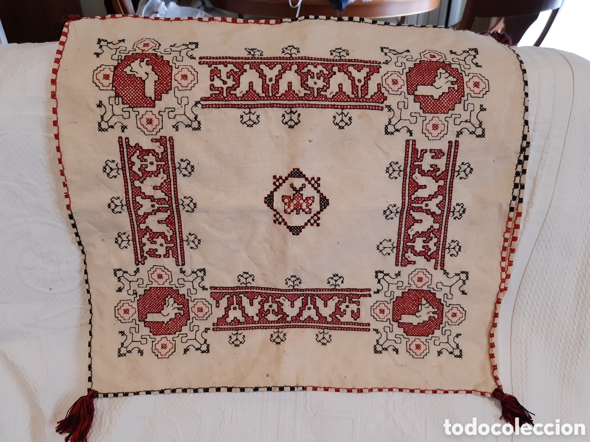 Vintage: Funda de cojin vintage hecha a mano - Foto 1