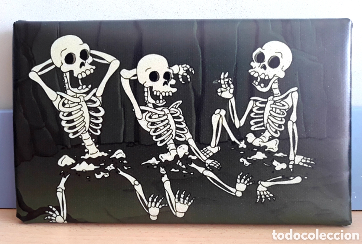 Vintage: Cuadro cartel ESQUELETOS fumando - Foto 1