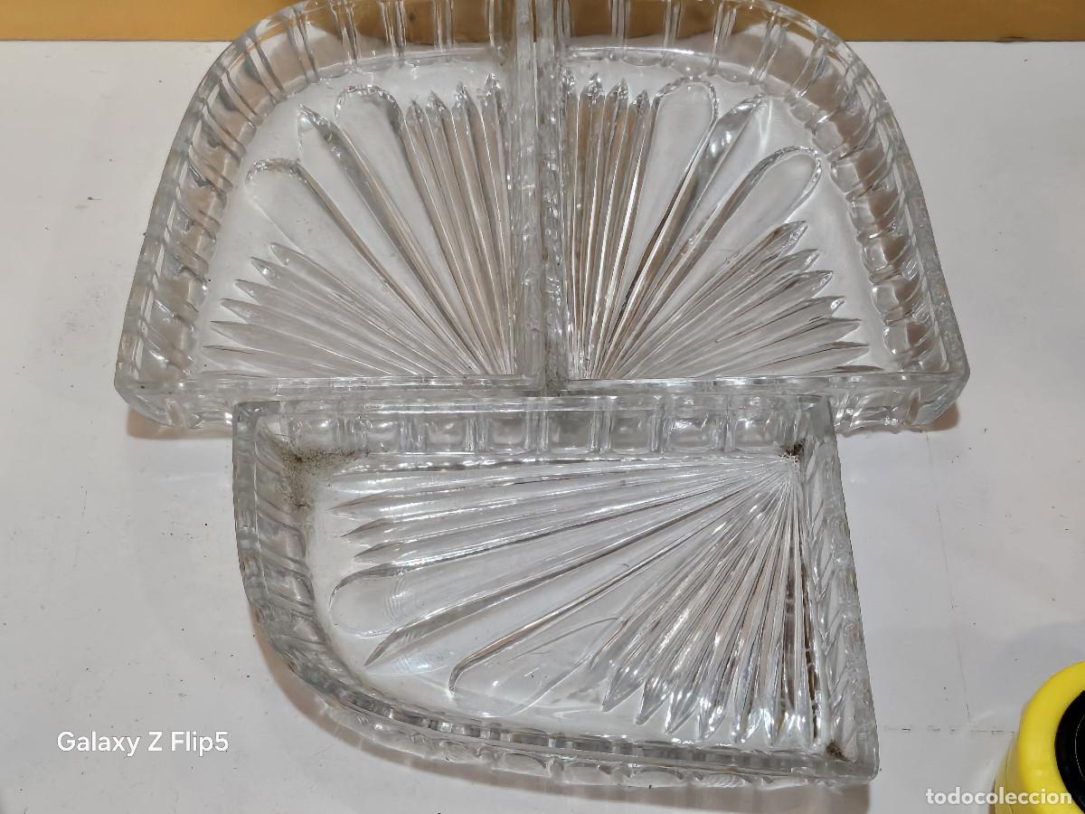 Vintage: 3 bandeja de cristal antiguo - Foto 1