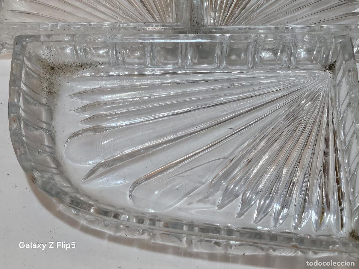 Vintage: 3 bandeja de cristal antiguo - Foto 2