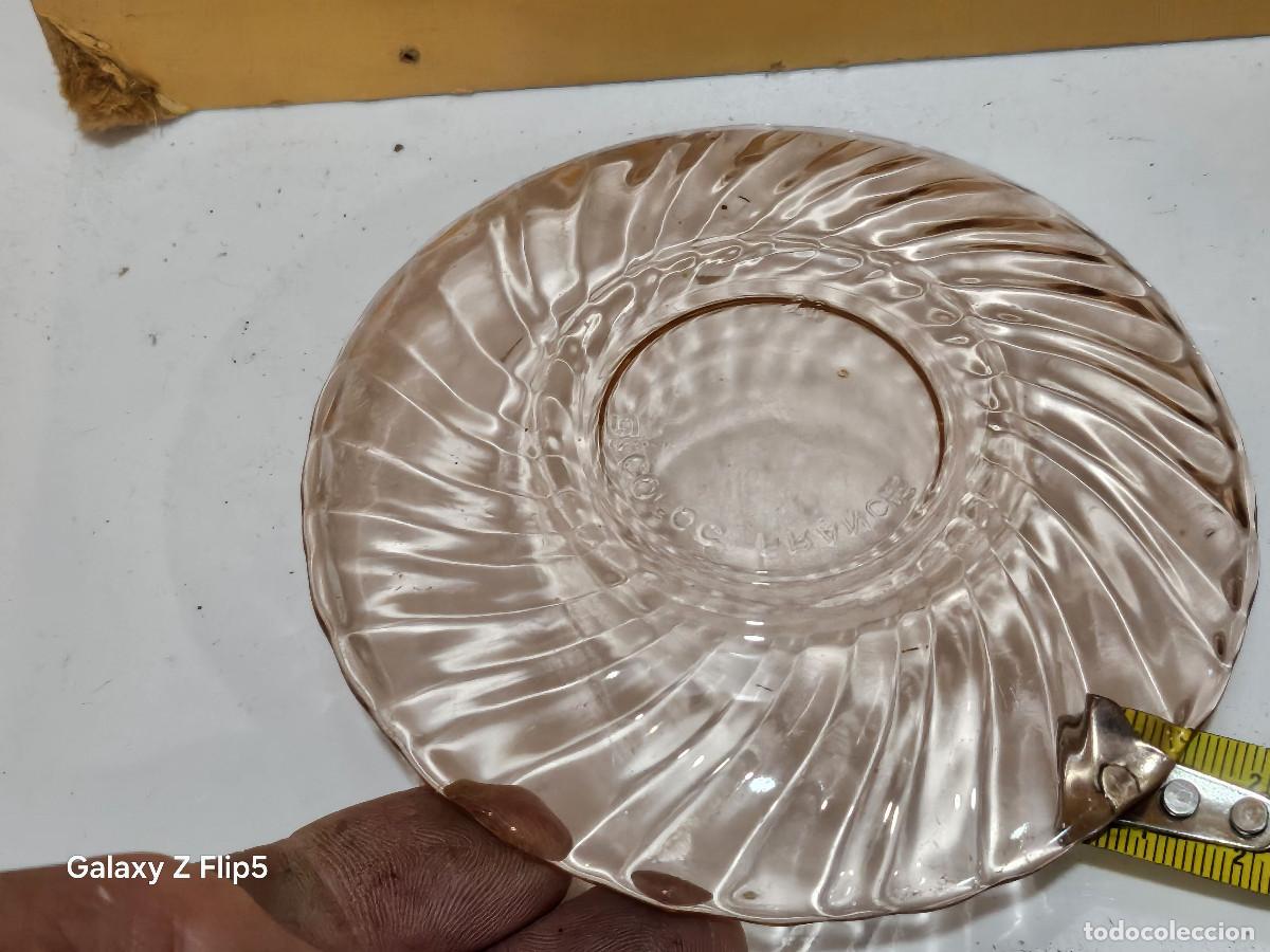 Vintage: peque&ntilde;o plato de cristal rosa - Foto 2