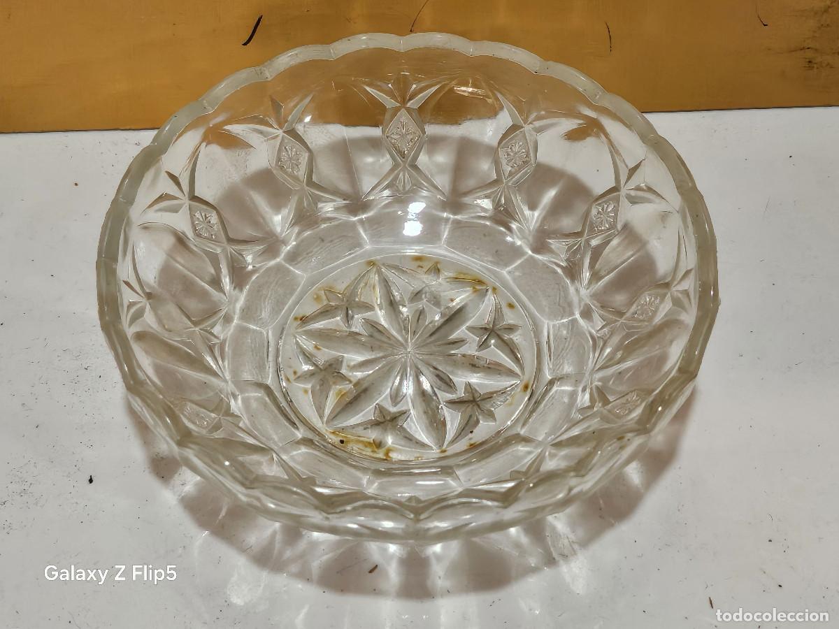 Vintage: cuenco de cristal tallado portes 5e - Foto 1