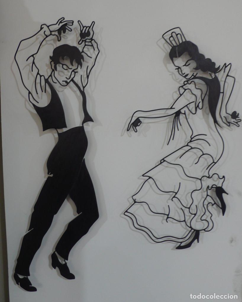 Vintage: PAREJA DE BAILARINES EN ALAMBRE - Foto 1
